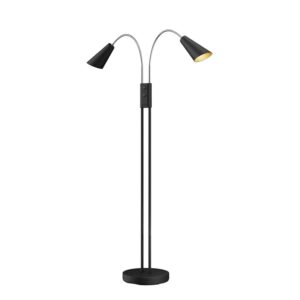 Lucande Stehlampe Medira 9626222 Modern in Schwarz aus Metall 2-flammig GU10 Wohnzimmerleuchte