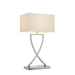 Lucande Tischlampe Evaine 9624549 Modern in Weiß aus Metall 1-flammig E27 Wohnzimmerleuchte