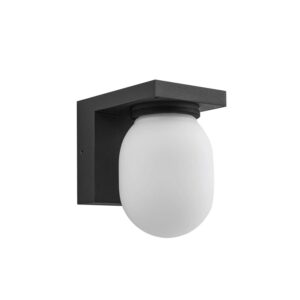 Lucande Wandleuchte Außen Ovaali 10033296 Modern in Schwarz aus Aluminium 1-flammig E27