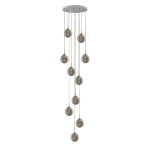 NETTLIFE 10 Pendelleuchten für Esstische aus Hellgrauem Glas