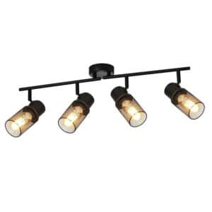 NETTLIFE Deckenleuchte aus Metall L62cm Schwarz