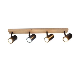 NETTLIFE Deckenstrahler aus Massivholz Schwarz-3