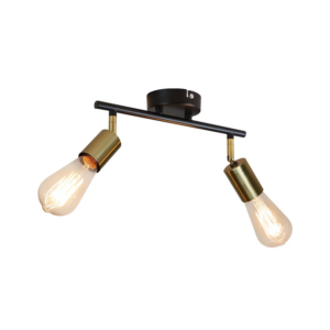 NETTLIFE Deckenstrahler aus Metall 2xE27Goldfarbe