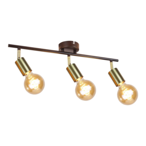 NETTLIFE Deckenstrahler aus Metall 3xE27Goldfarbe