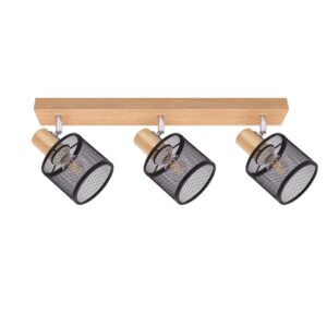 NETTLIFE Deckenstrahler aus Wood 3xE14 Schwarz