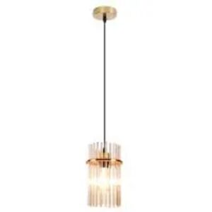 NETTLIFE Esstisch-Pendelleuchte 1-flammig E27 16 CM Glas Goldfarben Ideal Fürs Schlafzimmer Ohne Leuchtmittel