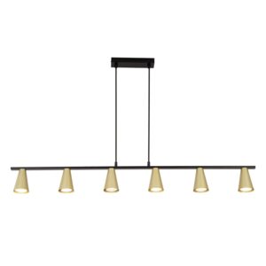 NETTLIFE Hängelampe Esstisch Pendelleuchte Gu10 Esszimmer 6-flammig Schwarz Gold Metall Industrie
