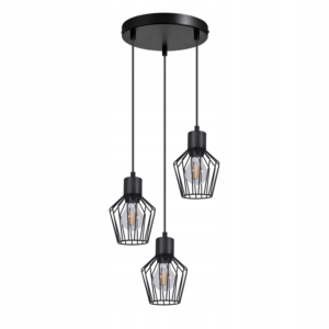 NETTLIFE Hängeleuchte 3 Globen Runde Pendelleuchte Schwarze LED E27 Metall Retro