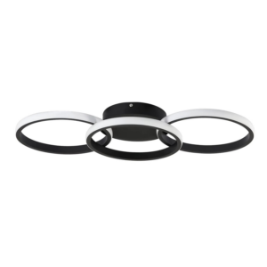 NETTLIFE LED Deckenleuchte aus Metall L60cmSchwarz