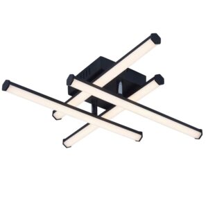 NETTLIFE LED Deckenleuchte aus Metall Schwarz 44 x 12-1