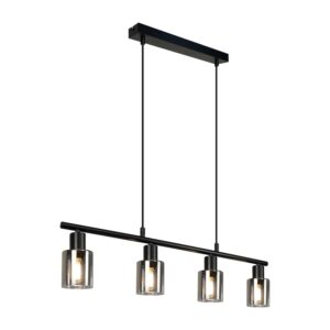 NETTLIFE Pendelleuchte aus Glas L69cm Schwarz