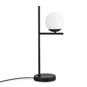 NETTLIFE Tischlampe Wohnzimmer Nachttischlampe E27 Schwarz Modernes Glasdesign Vintage Retro Industrielle Tischlampe mit 15M