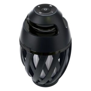 Näve LED-Außentischleuchte Muna mit Bluetooth-Speaker Schwarz Ø 10 cm x 16