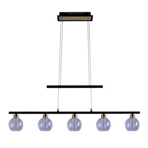 Näve LED-Pendelleuchte Brass Glas Schwarz 90 cm