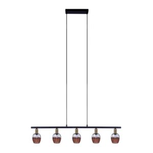 Näve Pendelleuchte Corbis 5-flammig Schwarz 100 cm