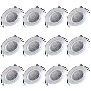 Oktaplex 12er Set Einbauleuchte Aluminium Lyon Flach Stufenlos Dimmbar 2700K Warmweiß 370lm 4