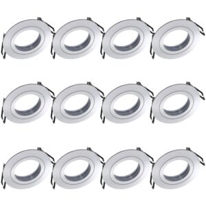 Oktaplex 12er Set Einbauleuchte Aluminium Lyon Flach für LED-Module Deckenspot Silber Rund
