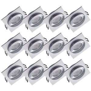 Oktaplex 12er Set Einbaustrahler Aluminium Lyon Schwenkbar 3-Step Dimmbar 3000K Warmweiß 380lm 4