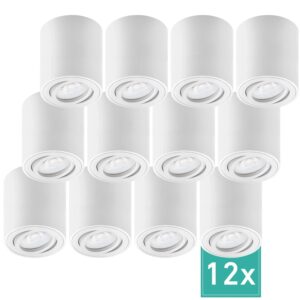 Oktaplex 12er Set Strahler Spots Modern Lile M inkl. LED-Module Dimmbar Warmweiß 3000K 230V Alu Weiß