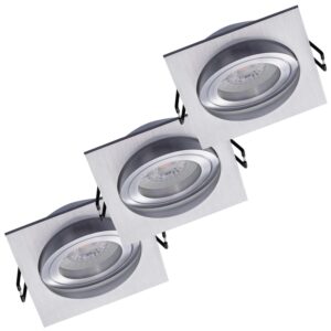 Oktaplex 3er Set Deckeneinbaustrahler Aluminium Lyon Schwenkbar 3000K Warmweiß 380lm 4