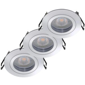 Oktaplex 3er Set Einbauspot Aluminium Lyon Flach 2700K Warmweiß 380lm 4