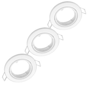 Oktaplex 3er Set Einbaustrahler Dijon Schwenkbar für LED-Module 50mm Spotrahmen Chrom
