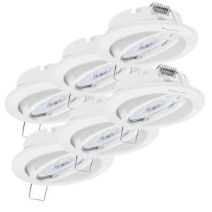 Oktaplex 6er Set Deckeneinbaustrahler Dijon inkl. LED Modul 2700K Warmweiß 380lm Spot Schwenkbar Weiß