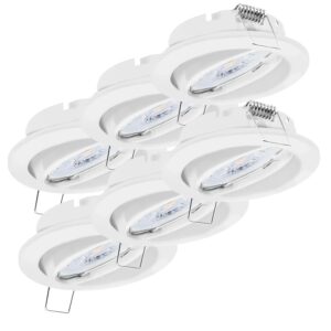 Oktaplex 6er Set Deckeneinbaustrahler Dijon inkl. LED Modul 4000K Neutralweiß 380lm Spot Schwenkbar Weiß