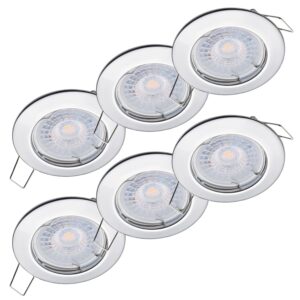 Oktaplex 6er Set Einbaustrahler Sedan 3-Stufen Dimmbar Warmweiß 2700K 380lm 4
