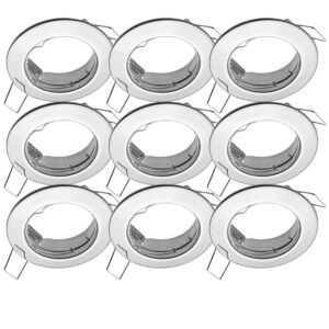 Oktaplex 6er Set Einbaustrahler Sedan für LED-Module 50mm Deckenstrahler Chromeoptik Deckenspot