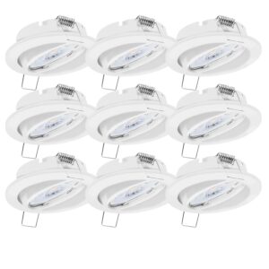 Oktaplex 9er Set Einbauleuchte Dijon Dimmbar inkl. LED Modul 2700K Warmweiß 370lm Weiß Schwenkbar