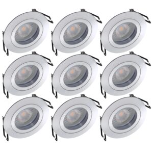 Oktaplex 9er Set Einbaustrahler Aluminium Lyon Flach 3-Stufen Dimmbar 3000K Warmweiß 380lm 4