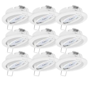 Oktaplex 9er Set Einbaustrahler Dijon Dimmbar inkl. LED Modul 4000K Neutralweiß 370lm Weiß Schwenkbar