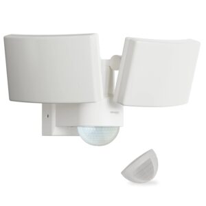 Oktaplex Außenstrahler mit Bewegungsmelder Warmweiß Außenwandleuchte Schwenkbar IP65 Weiß 40W 230V