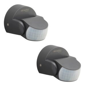 Oktaplex Bea Bewegungsmelder Außen 2er Set IP65 12m Reichweite Anthrazit