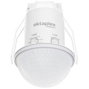 Oktaplex Kim Einbau Deckenbewegungsmelder 360 Grad IP54 PIR-Sensor 10m Weiß
