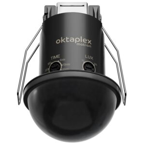 Oktaplex Kim Einbau Deckenbewegungsmelder 360 Grad IP54 PIR-Sensor 8m Schwarz