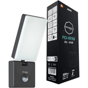 Oktaplex LED Außenwandlampe mit Bewegungsmelder Pica 10W 800lm 3000K Warmweiß IP65
