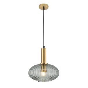 Orion Leuchten Hängeleuchte Carneval Ø 25 cm Bronze Rauchglas