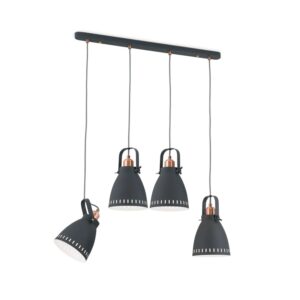 Orion Leuchten Hängeleuchte Theke 72 cm x 17 cm Schwarz 4 x E27