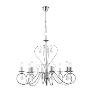 Orion Leuchten Kristall Kronleuchter Alessia 68 cm x 58 cm 8 x E14 Chrom
