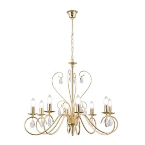 Orion Leuchten Kristall Kronleuchter Alessia 68 cm x 58 cm 8 x E14 Gold