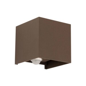Orion Leuchten LED Außen Wandleuchte mit Sensor 10 x 10 cm 3000K 700lm 13W Corten