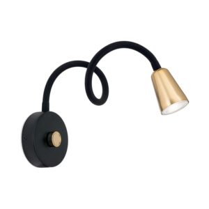 Orion Leuchten Wandleuchte Dimmer 1 x GU10 Schwarz Gold