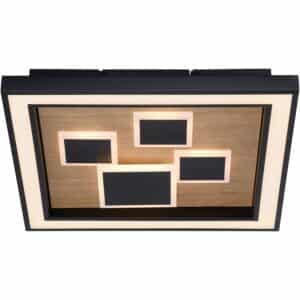 Paul Neuhaus LED-Deckenleuchte Eliza Holz Natur 48 x 48 cm