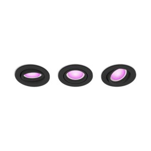 Philips Hue LED-Einbauspot Centura 3er Pack White&Color Ambiance Schwarz Ø 9 cm