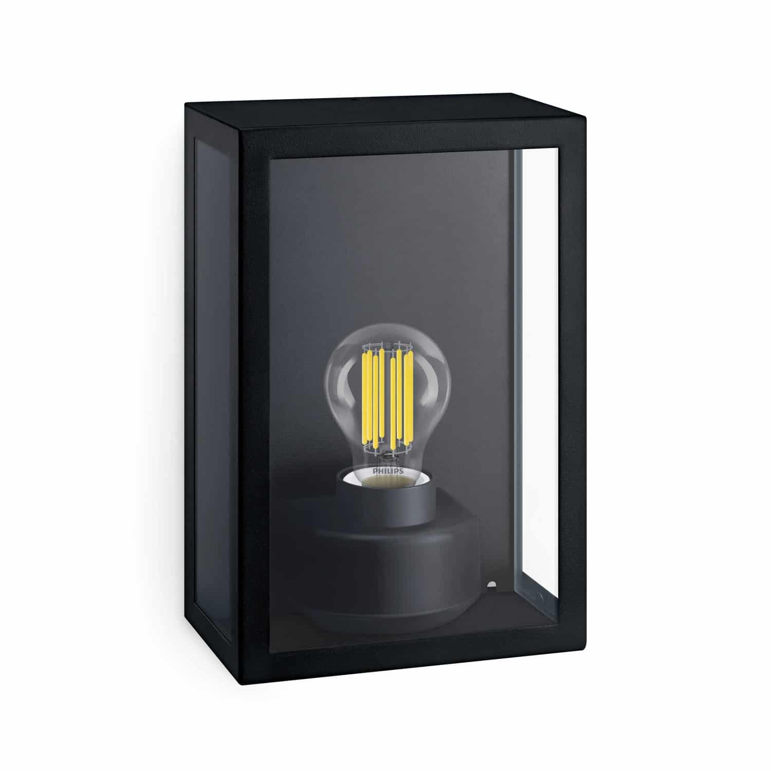 Philips Outdoor-Wandleuchte Alzor Eckig Max. 25 W exkl. LM Schwarz