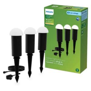 Philips Sockelleuchte Edwina Niedervolt Spiess Schwarz 3er Set
