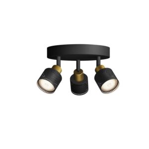 Philips Spot Niall 3-Flammig 5 W GU10 Rund Schwarz-Gold