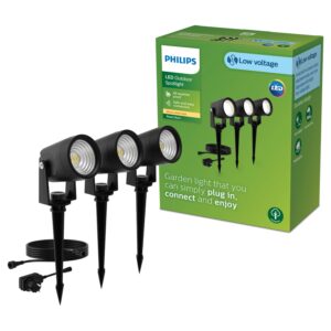 Philips Spots Reuel Niedervolt Schwarz 3er Set